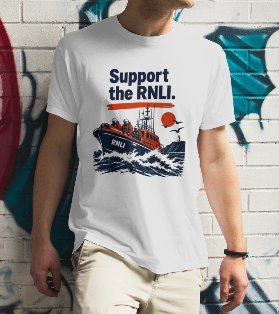 Support The RNLI Lifeboat Rescue At Sea T-Shirt