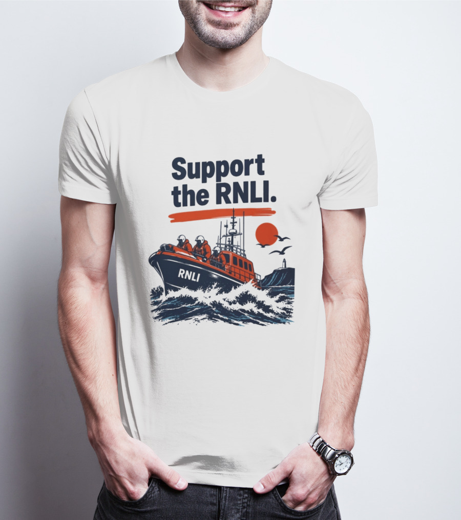 Support The RNLI Lifeboat Rescue At Sea T-Shirt