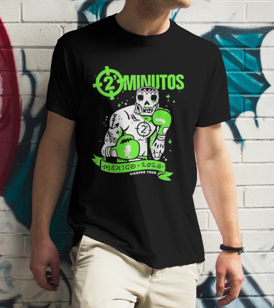 2 Minutos Mexico 2026 Skeleton Boxer Warped Tour T-Shirt