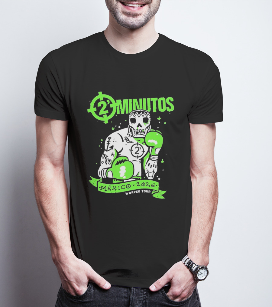 2 Minutos Mexico 2026 Skeleton Boxer Warped Tour T-Shirt