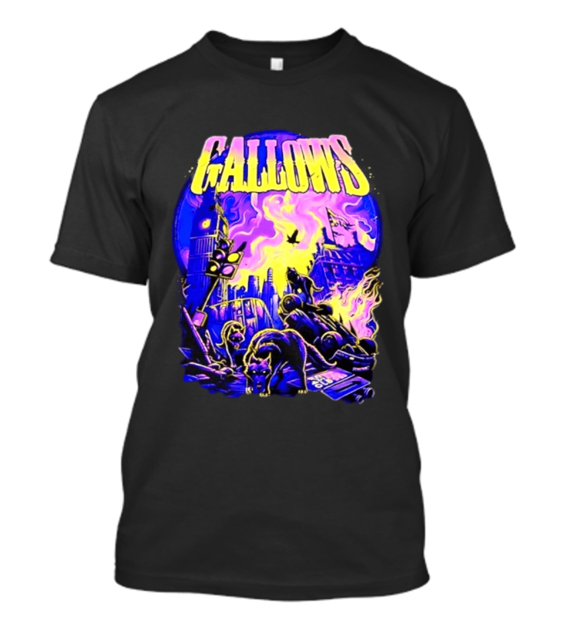 Gallows London Big Ben Wolf Apocalypse Urban Chaos Scene T-Shirt