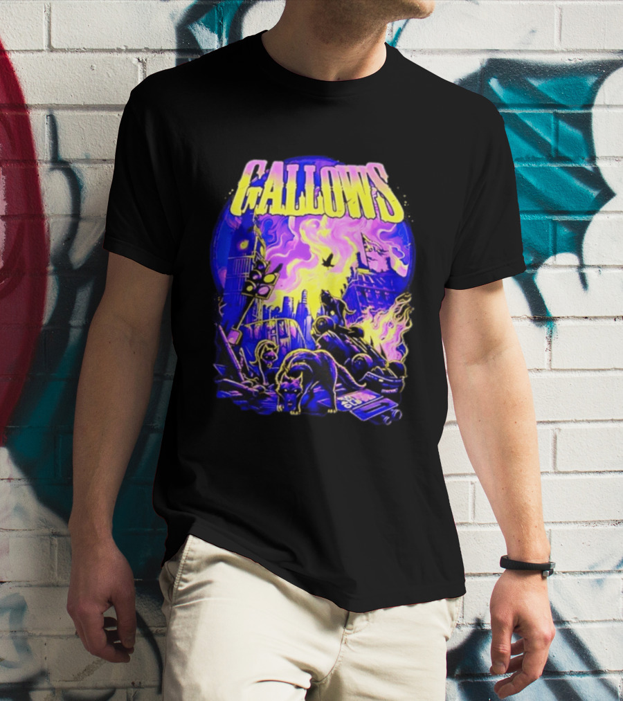 Gallows London Big Ben Wolf Apocalypse Urban Chaos Scene T-Shirt
