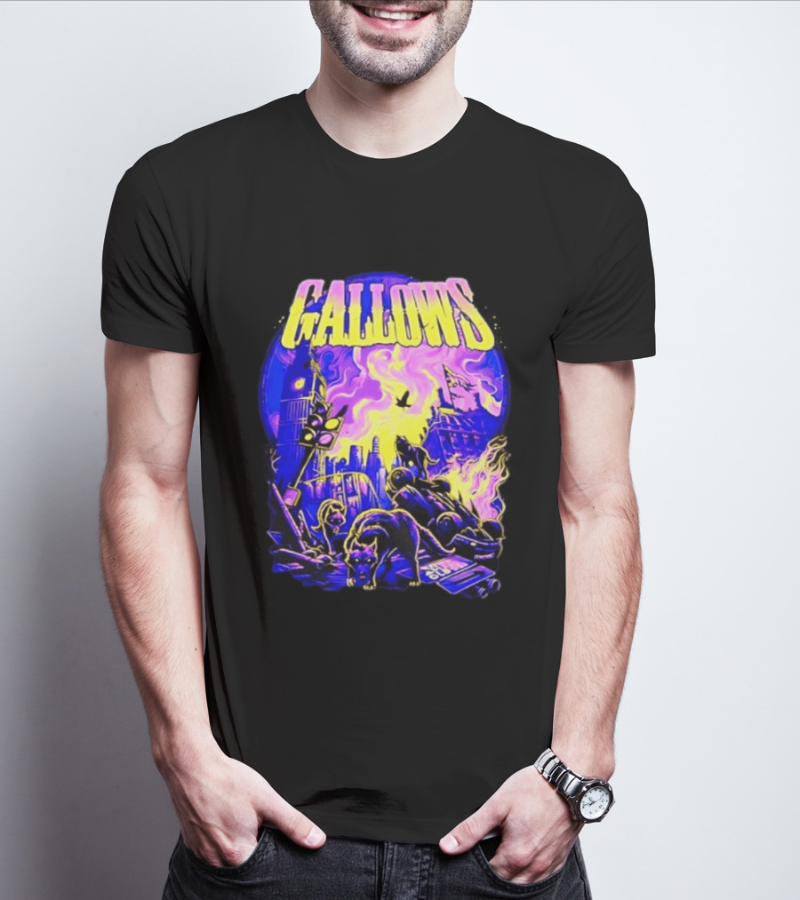 Gallows London Big Ben Wolf Apocalypse Urban Chaos Scene T-Shirt