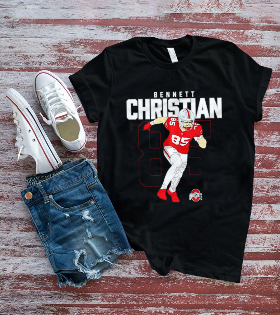Bennett Christian 85 Ohio State Buckeyes Football Player Caricature T-Shirt