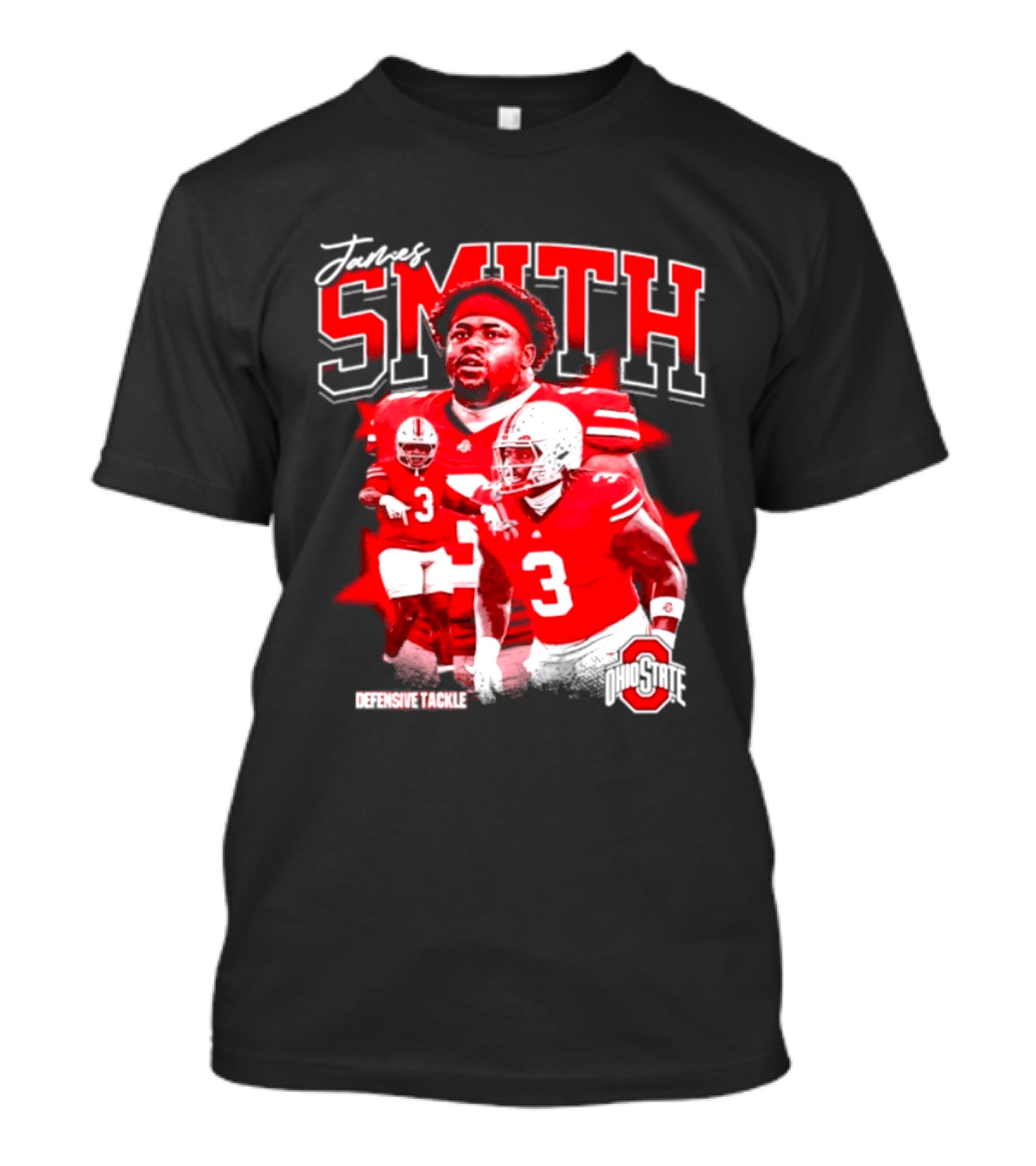 James Smith 3 Defensive Tackle Ohio State Buckeyes NCAA Player T-Shirt