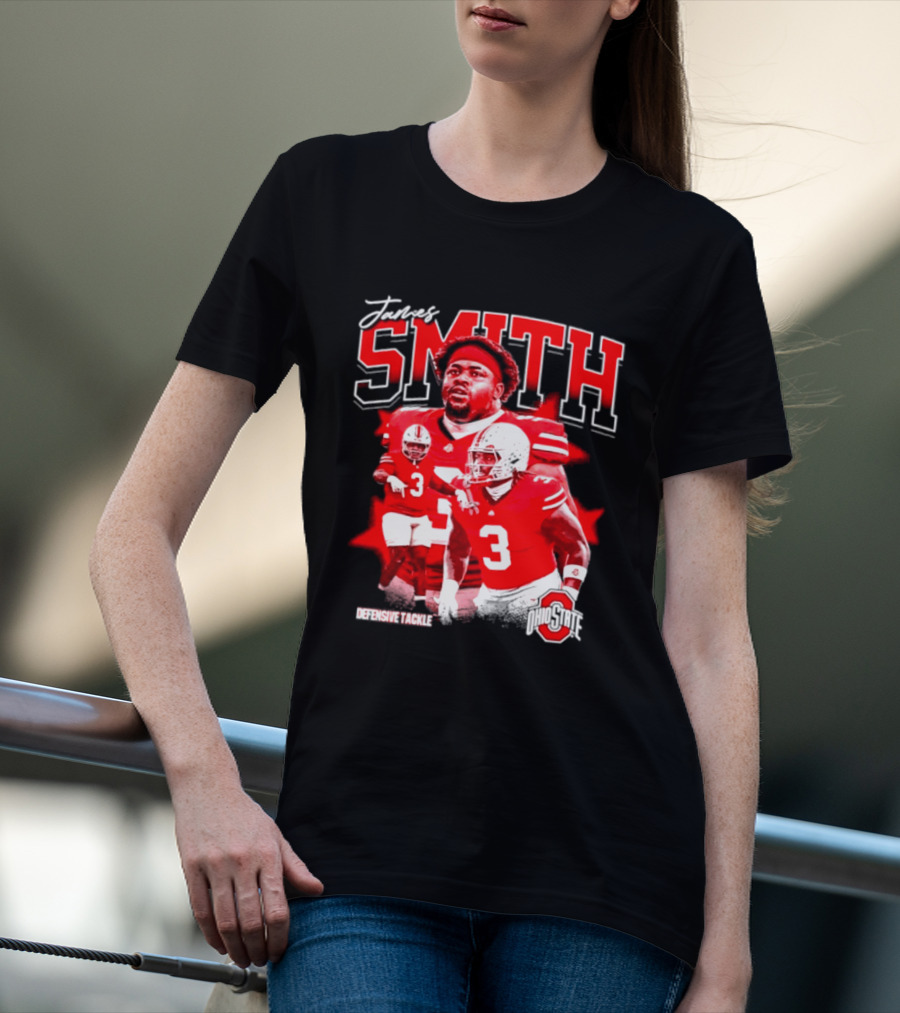 James Smith 3 Defensive Tackle Ohio State Buckeyes NCAA Player T-Shirt