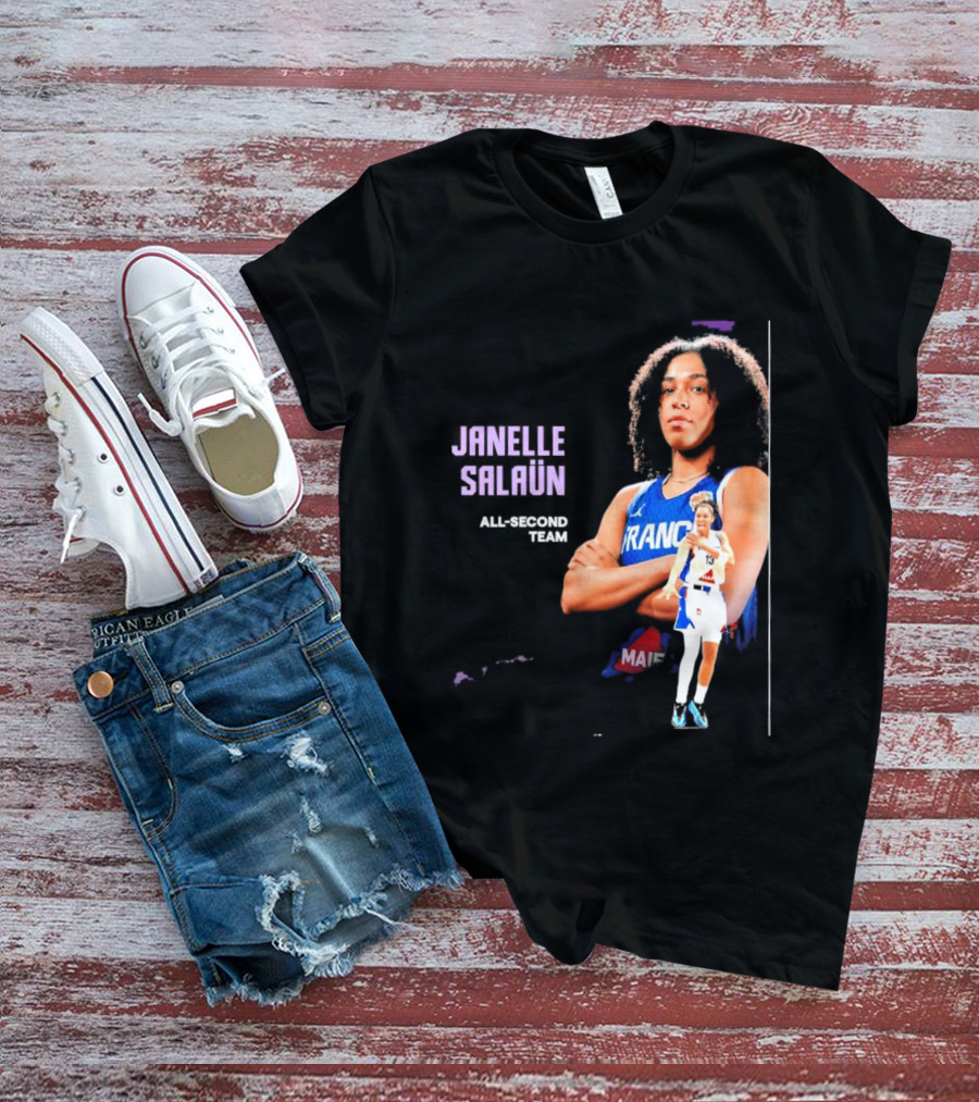 Janelle Salaun France Basketball All Second Team Player T-Shirt