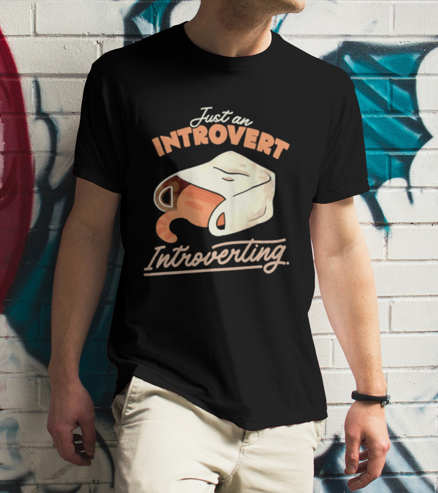 Just An Introvert Introverting Cat In A Bag T-Shirt