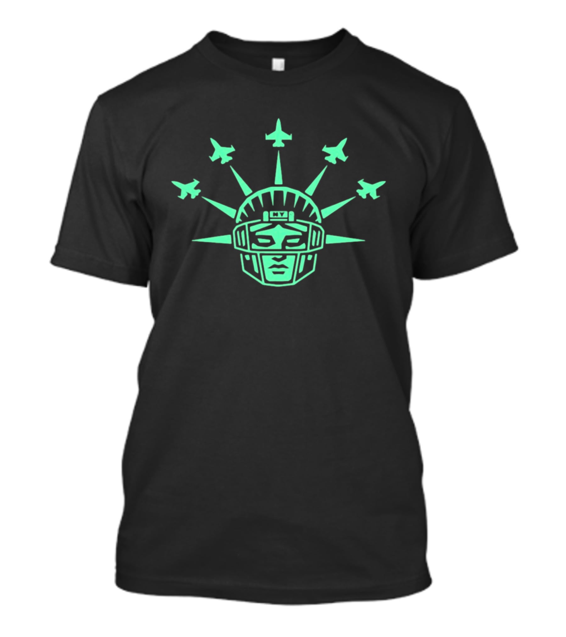 Statue Liberty Helmet New York Jets Football Formation T-Shirt