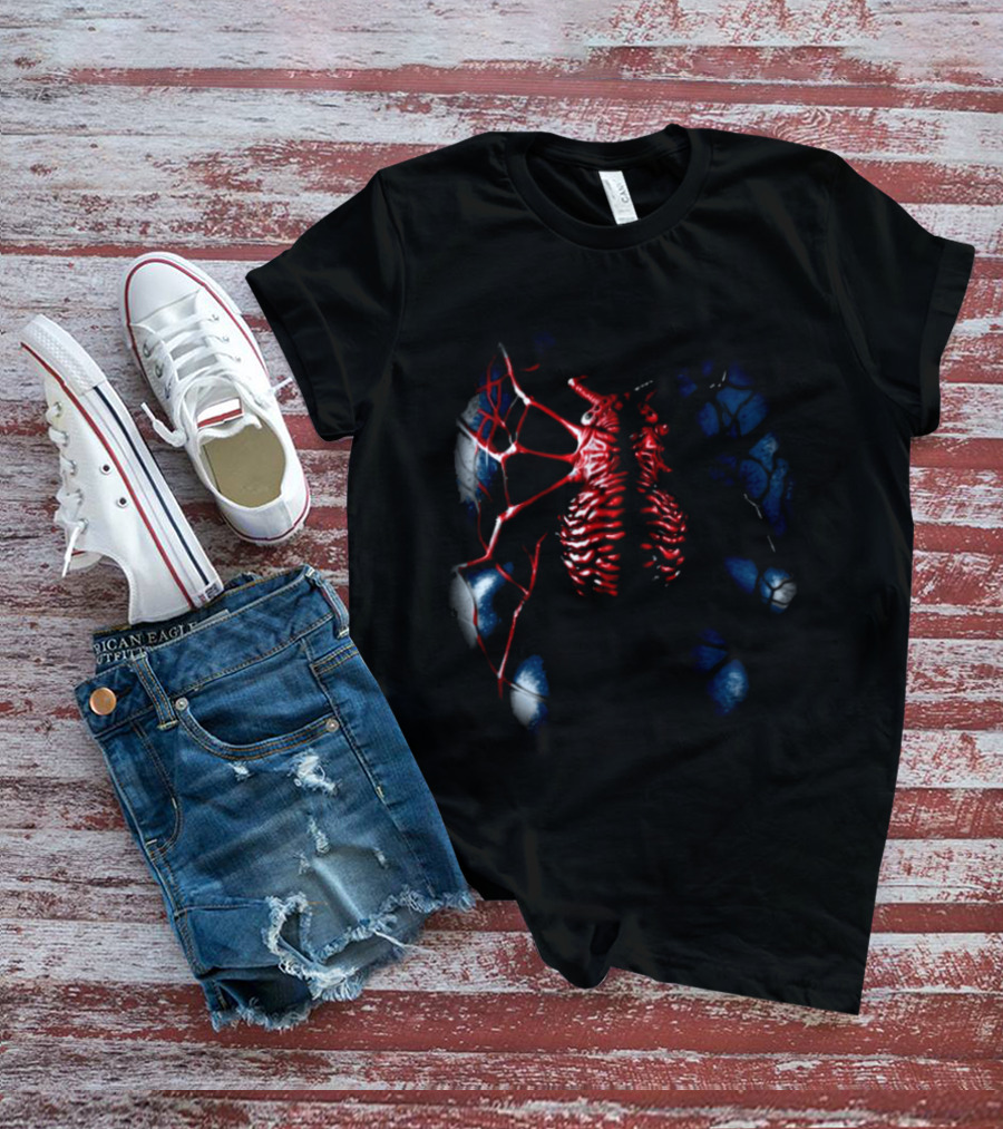 Vzn Shop Spiderman Venom Symbiote Ribcage Webbing T-Shirt