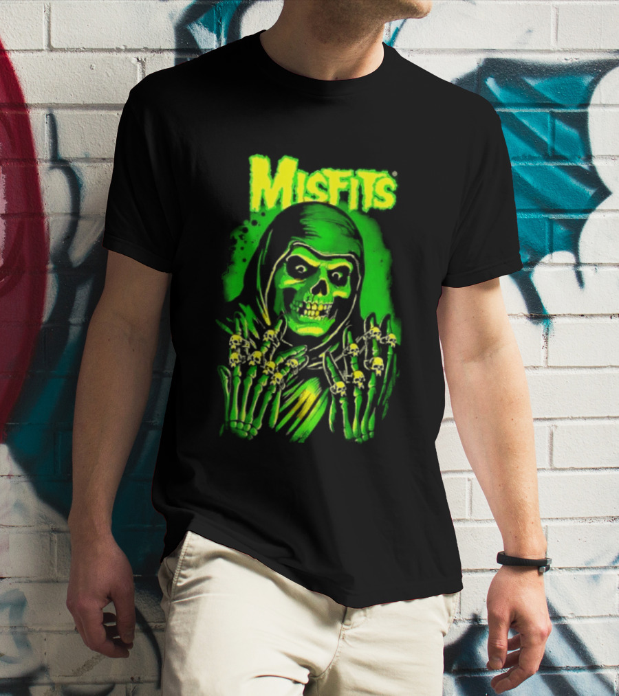 Misfits Fiend Club 26 Punk Rock Jerry Only Skull Neon Green T-Shirt