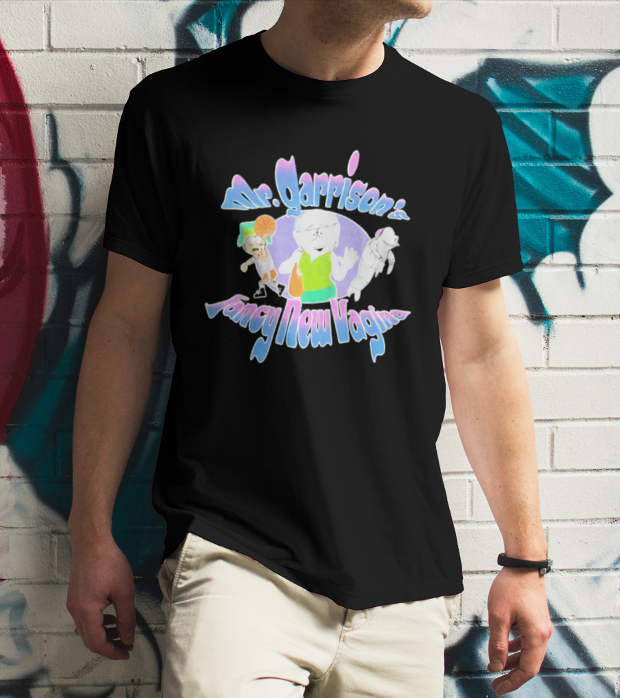 Mr Garrison's Fancy New Vagina South Park Basketball Cartoon Characters T-Shirt