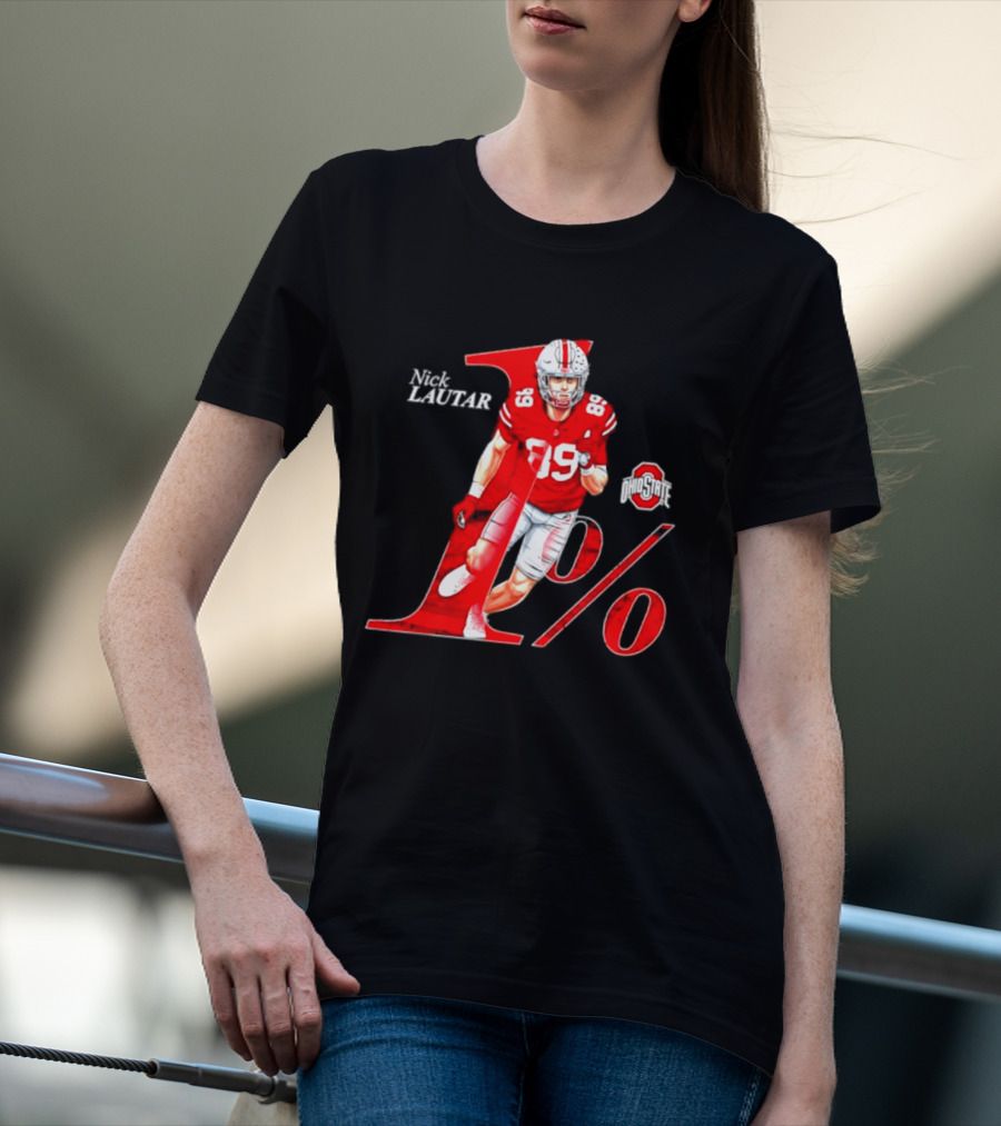 Nick Lautar 89 Ohio State Buckeyes 1% Player Breakthrough T-Shirt