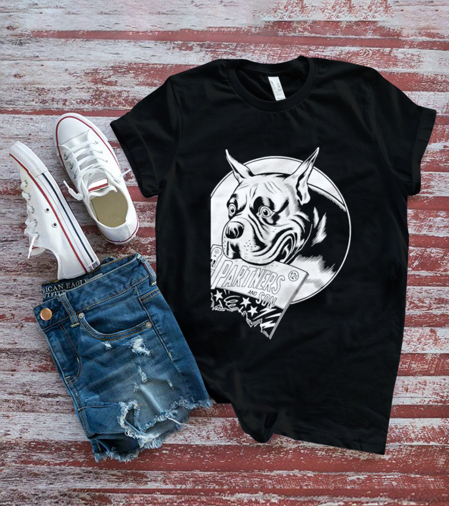 Pitbull Dog Comic Book With Biting Graphic And Stars T-Shirt