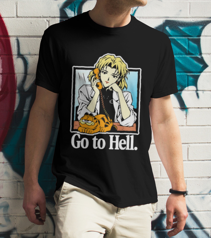 Ritsuko Akagi Go To Hell Neon Genesis Evangelion Cartoon T-Shirt