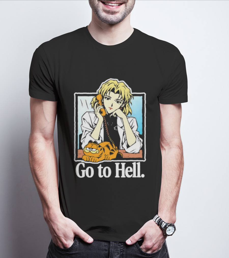 Ritsuko Akagi Go To Hell Neon Genesis Evangelion Cartoon T-Shirt