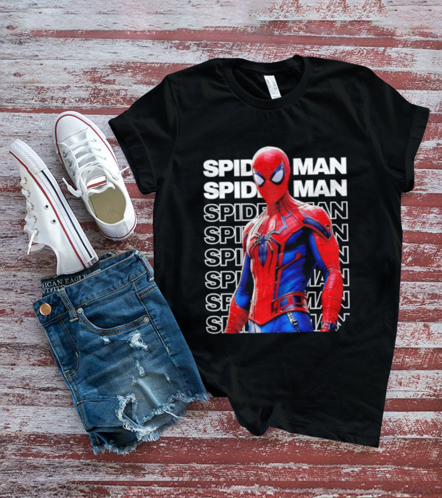 Spider Man Marvel Superhero Peter Parker Iconic Costume Vibrant Heroic T-Shirt