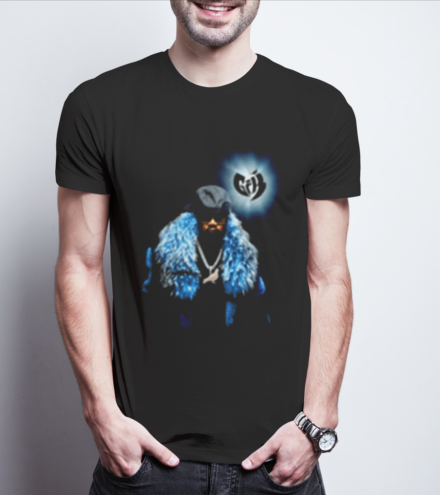 Staple Pigeon Store Staple X Ghostface Killah Collaboration With Wu Tang Clan Influence And Iconic Blue Fur Coat T-Shirt
