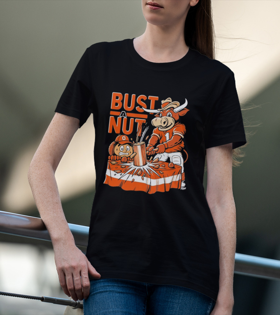 Bust A Nut Texas Football Bevo Beat Competition T-Shirt