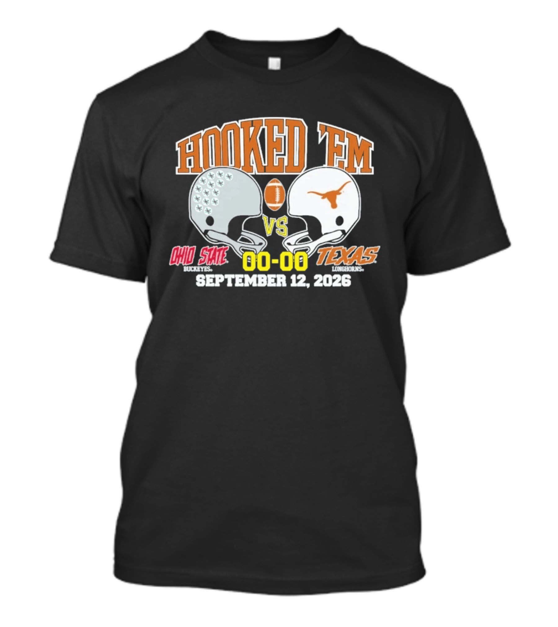 Hooked 'Em Texas Longhorns Vs Ohio State September 12 2026 T-Shirt