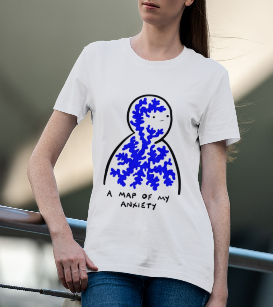 A Map Of My Anxiety Mental Health Awareness T-Shirt