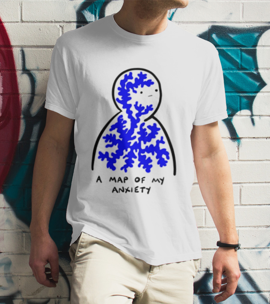 A Map Of My Anxiety Mental Health Awareness T-Shirt