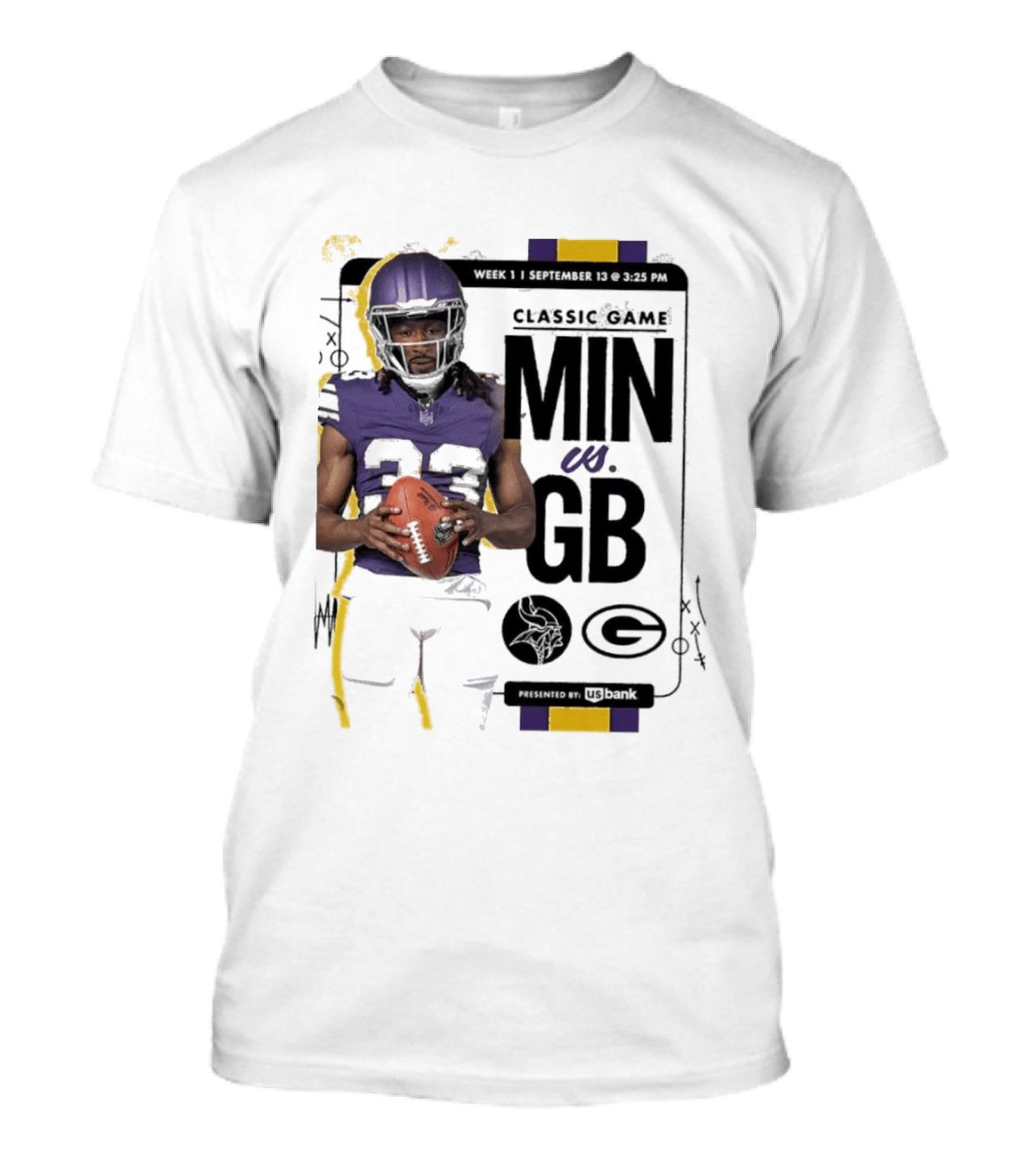 Minnesota Vikings Versus Green Bay Packers Classic Game Aaron Jones MIN GB T-Shirt