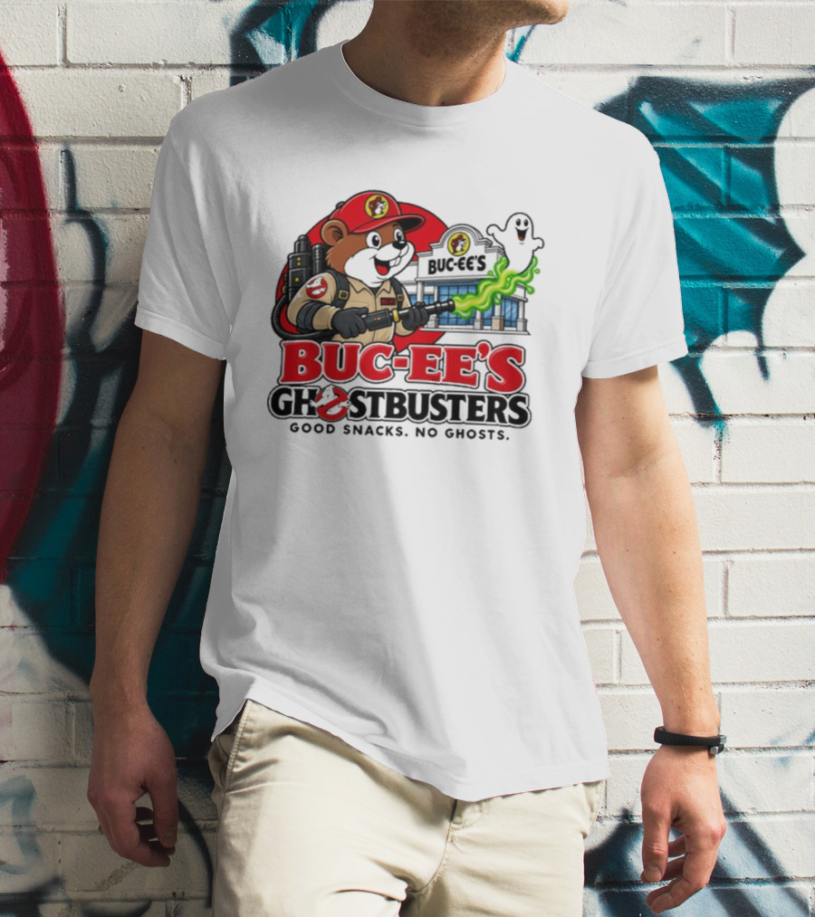 Buc Ee's Ghostbusters Good Snacks No Ghosts Ghostbuster T-Shirt