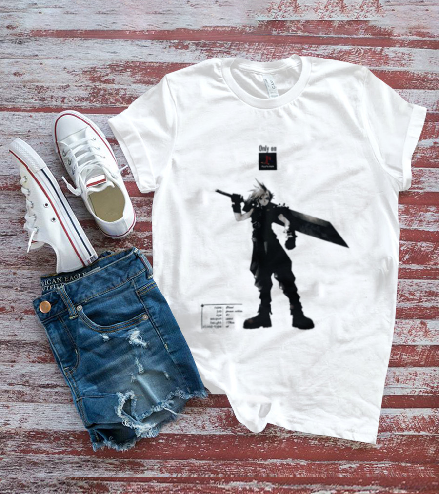 Cloud Strife Final Fantasy VII PlayStation T-Shirt