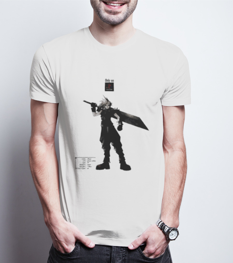Cloud Strife Final Fantasy VII PlayStation T-Shirt