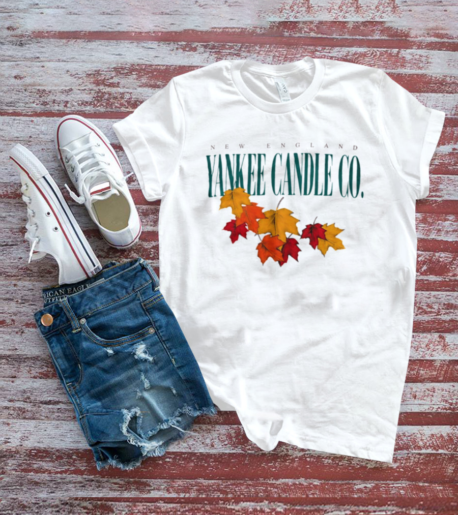 New England Yankee Candle Co Fall Leaves Autumn T-Shirt