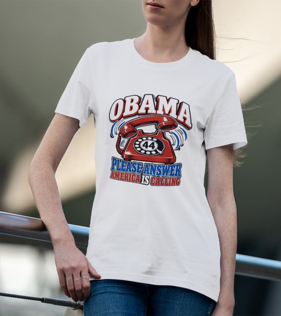 Obama 44 Please Answer America Is Calling Retro Telephone T-Shirt