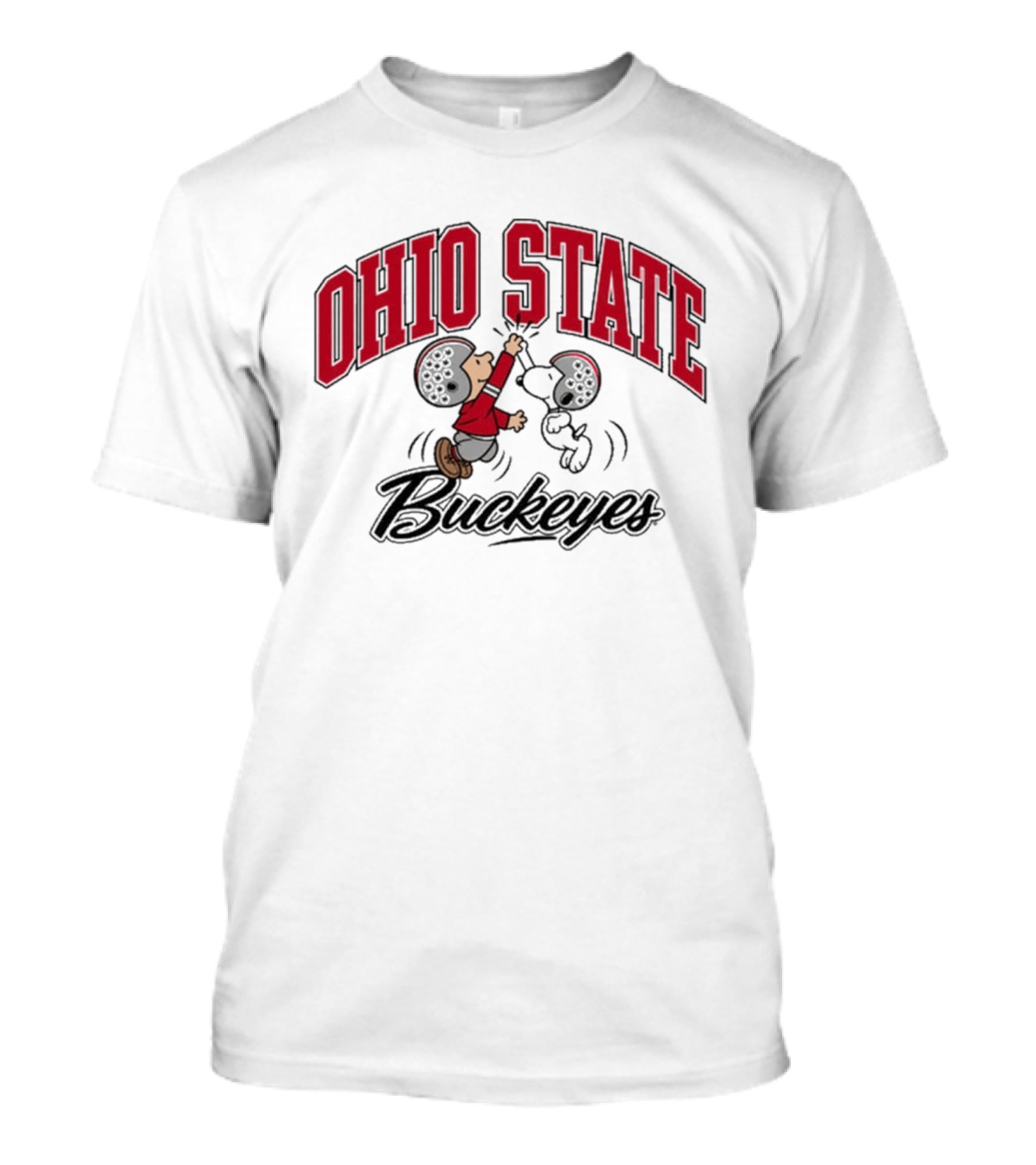 Ohio State Buckeyes Peanuts Characters Football Collaboration T-Shirt