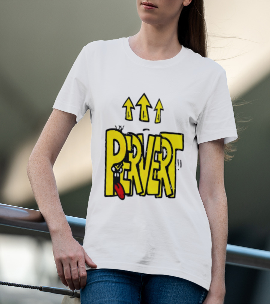 Pervert Urban Edgy Graffiti Arrows Tongue Streetwear T-Shirt