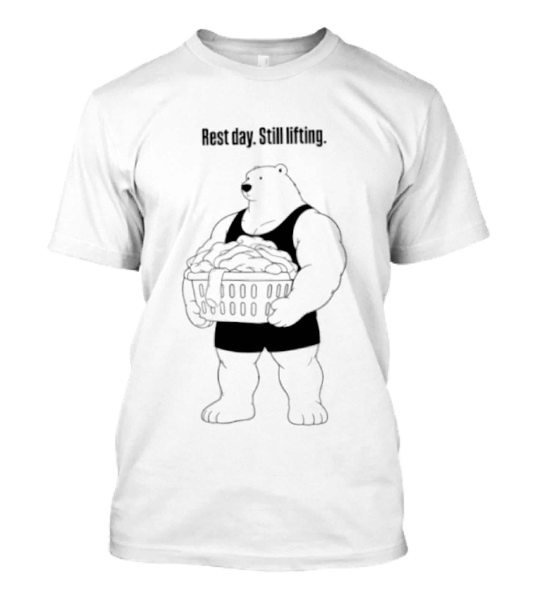 Rest Day Still Lifting Polar Bear Gym Humor Bodybuilder Training T-Shirt