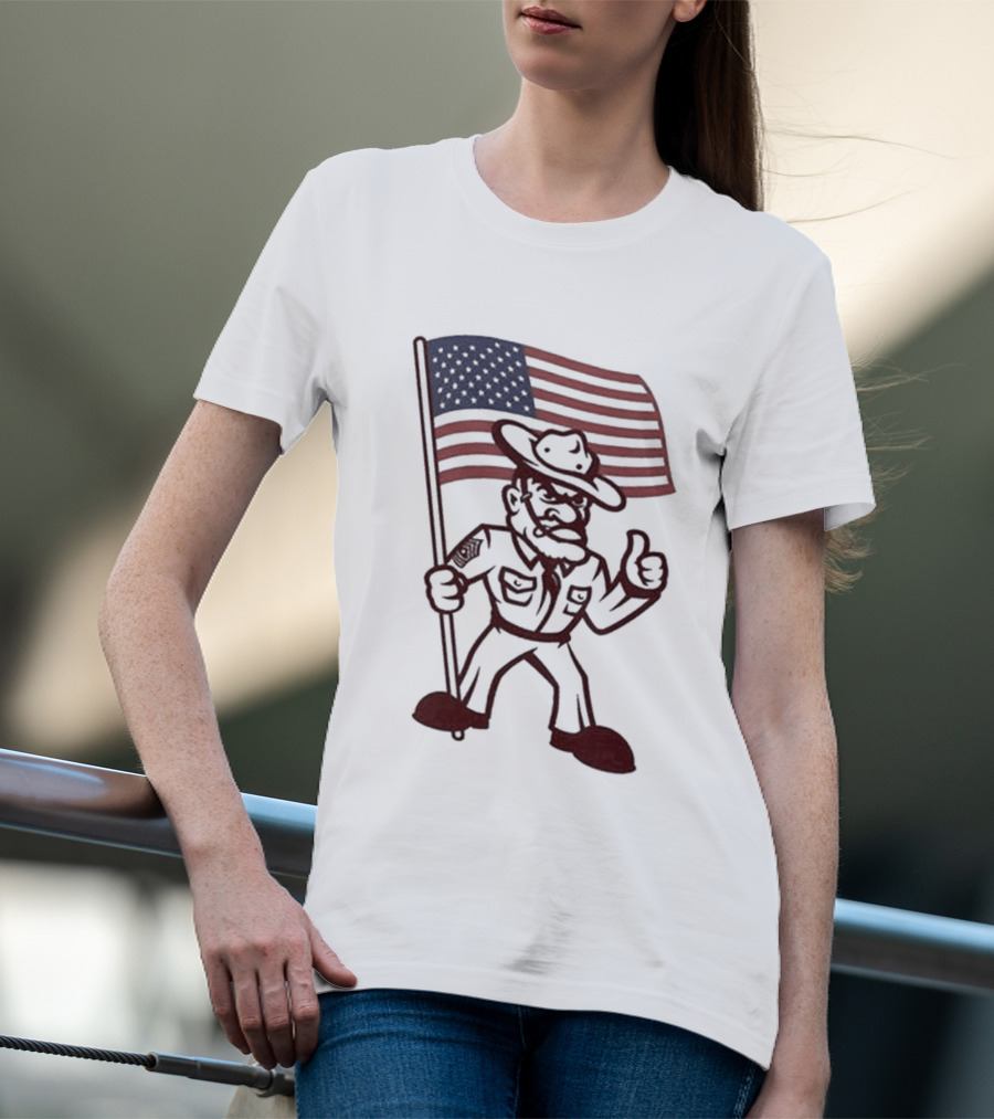 Texas A&M Aggies 12th Man Patriotic American Flag T-Shirt