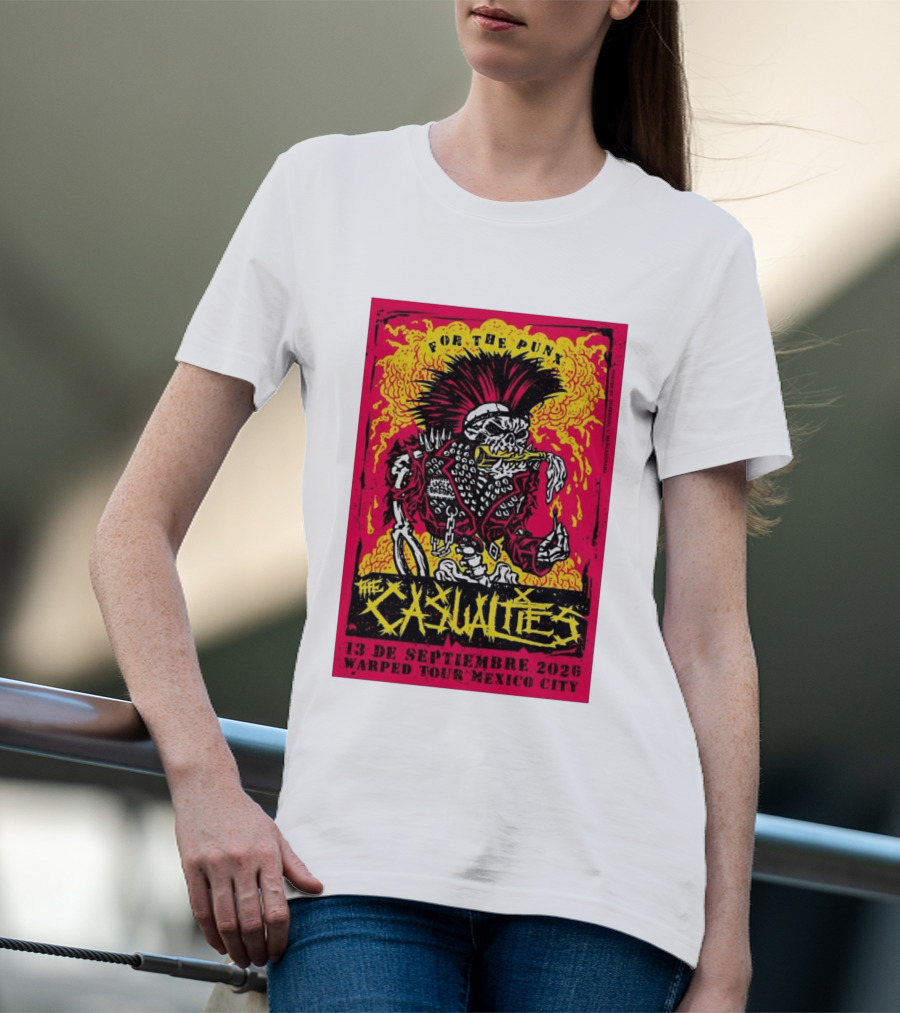 The Casualties Warped Tour Mexico City For The Punx 13 De Septiembre 2026 T-Shirt