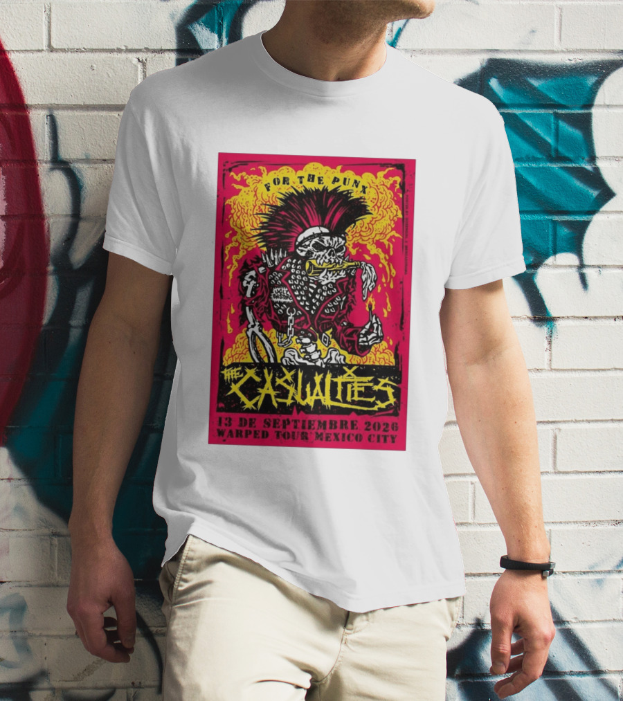 The Casualties Warped Tour Mexico City For The Punx 13 De Septiembre 2026 T-Shirt