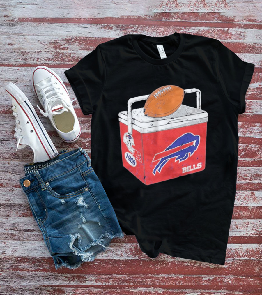 Buffalo Bills 1960 Retro Cooler With Football T-Shirt