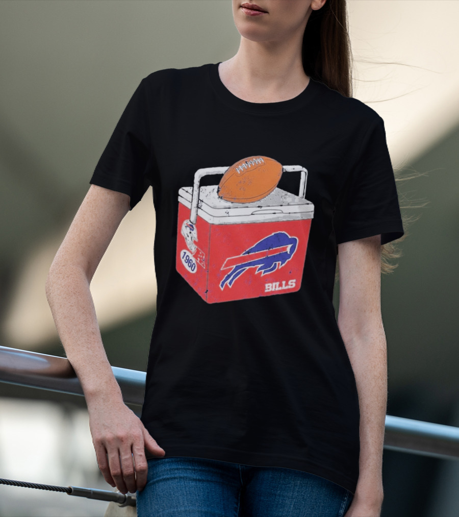 Buffalo Bills 1960 Retro Cooler With Football T-Shirt