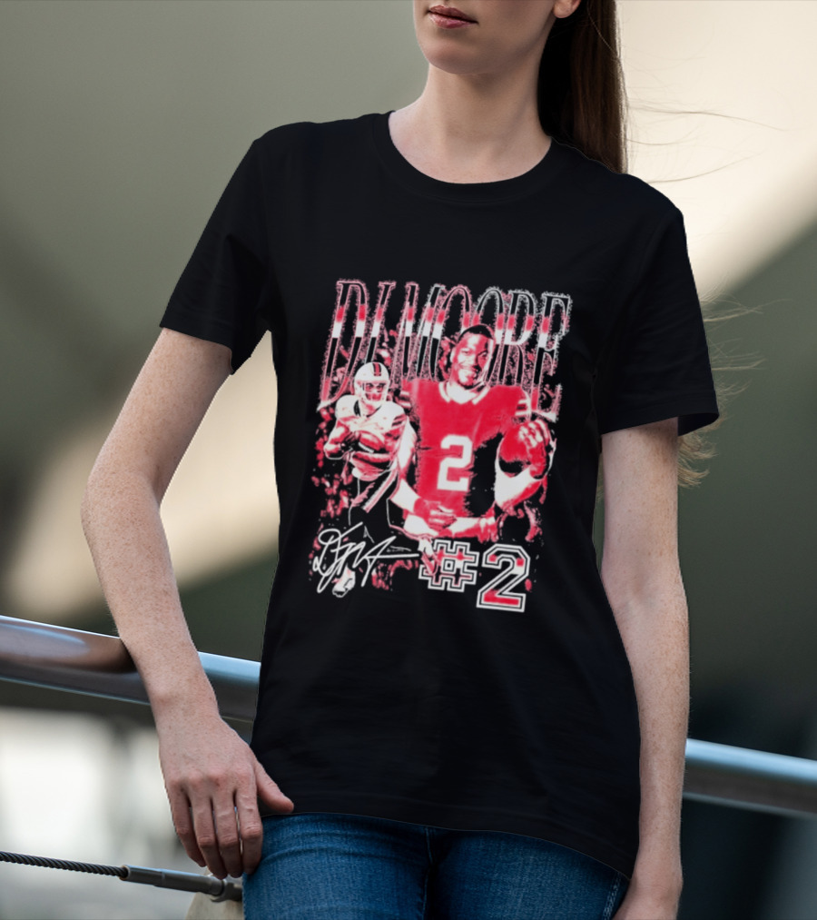 DJ Moore Number 2 Signature 2026 Bills Football Player T-Shirt