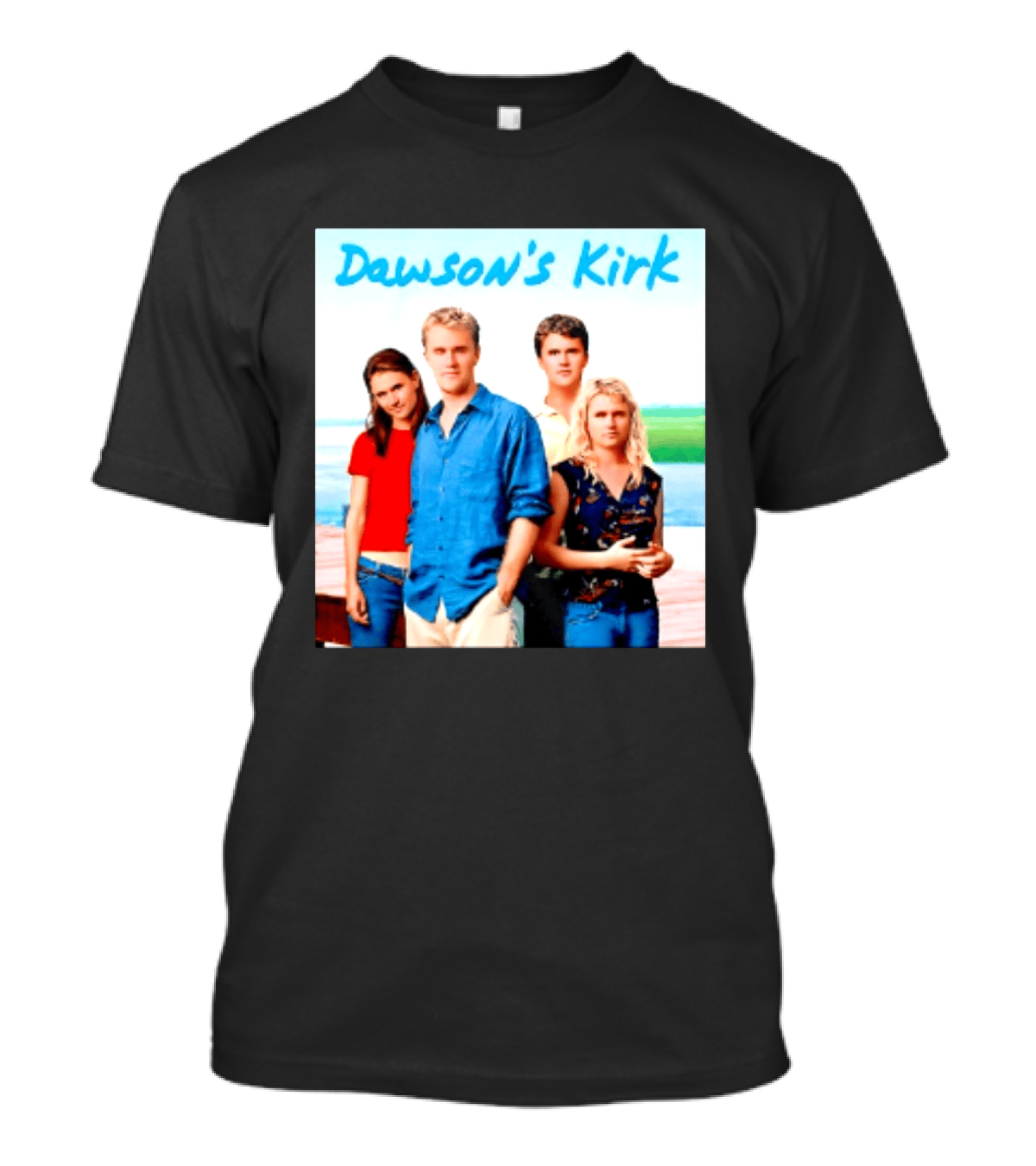 Dawson's Kirk 90s TV Cast Scenic Backdrop T-Shirt