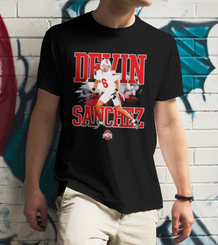 Devin Sanchez 6 Ohio State Buckeyes NCAA Player Football T-Shirt