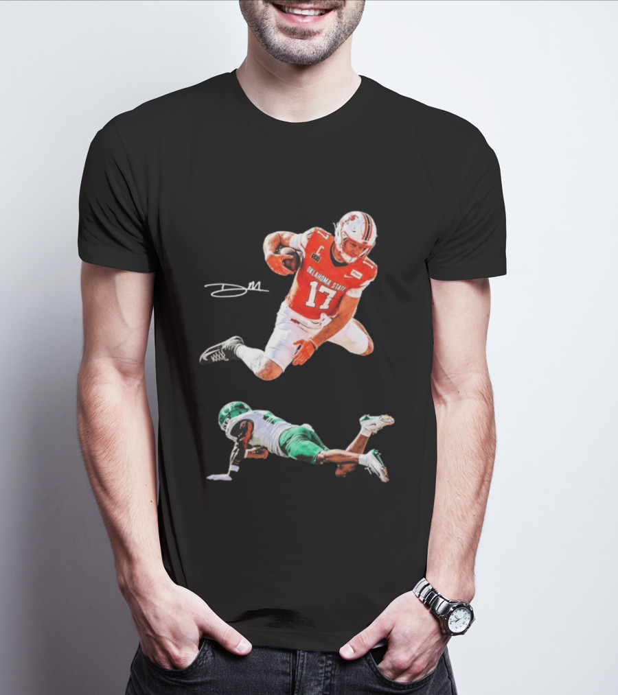 Oklahoma State Football Player Leap Over Oregon Opponent T-Shirt