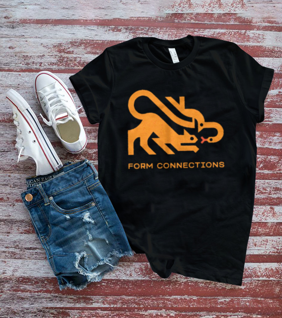 Form Connections Minimalist Cat And Snake T-Shirt