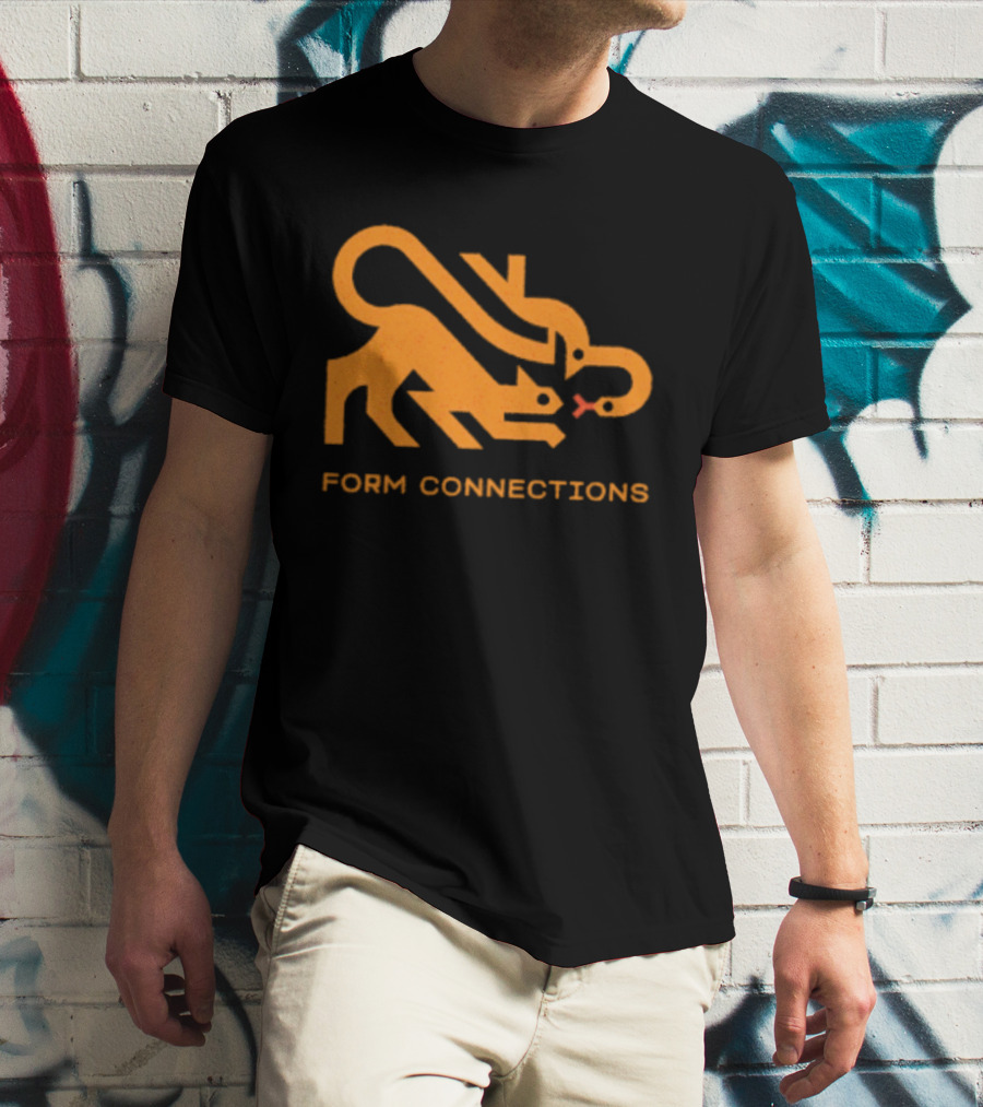 Form Connections Minimalist Cat And Snake T-Shirt