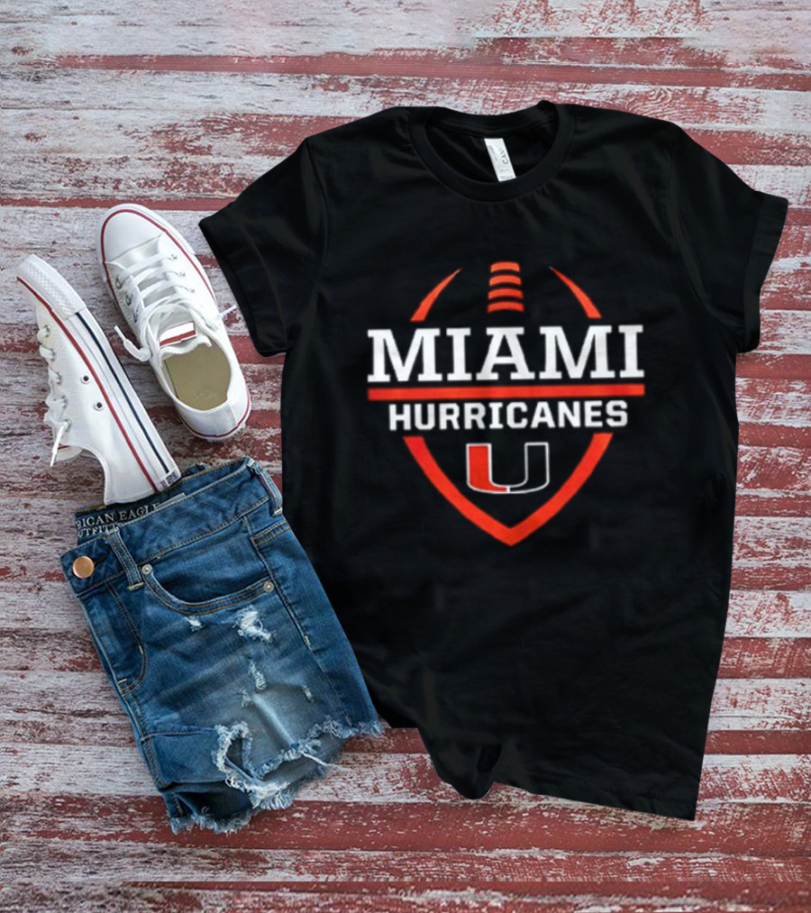 Miami Hurricanes 2026 Helmet Pregame Football University U 2 Sided T-Shirt