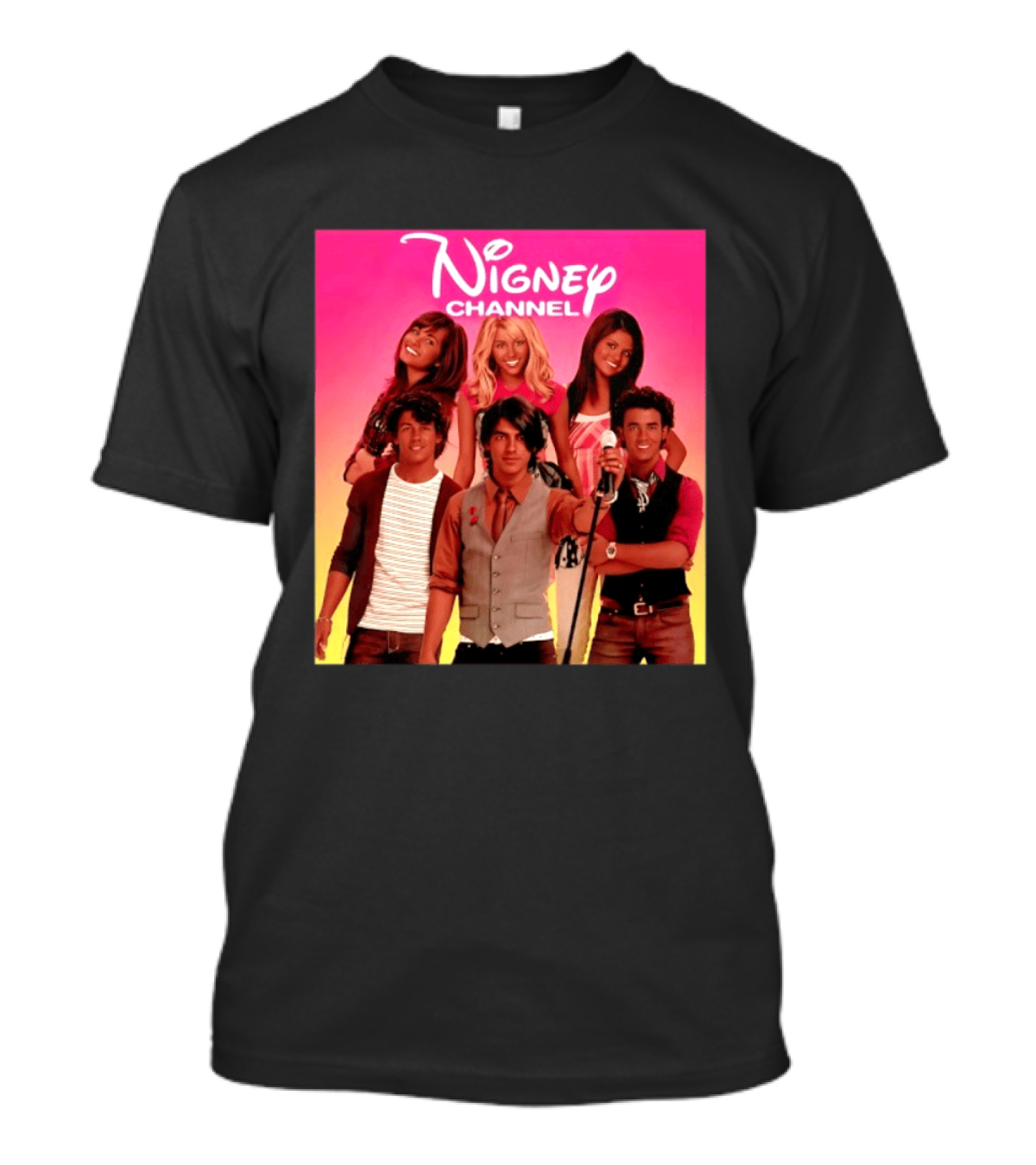 Nigney Channel Jonas Brothers Y2K Meme Vintage Throwback T-Shirt