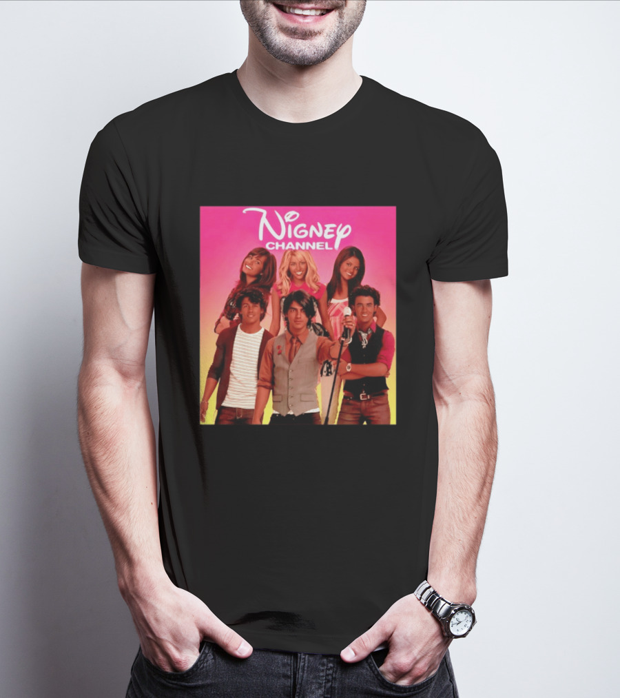 Nigney Channel Jonas Brothers Y2K Meme Vintage Throwback T-Shirt