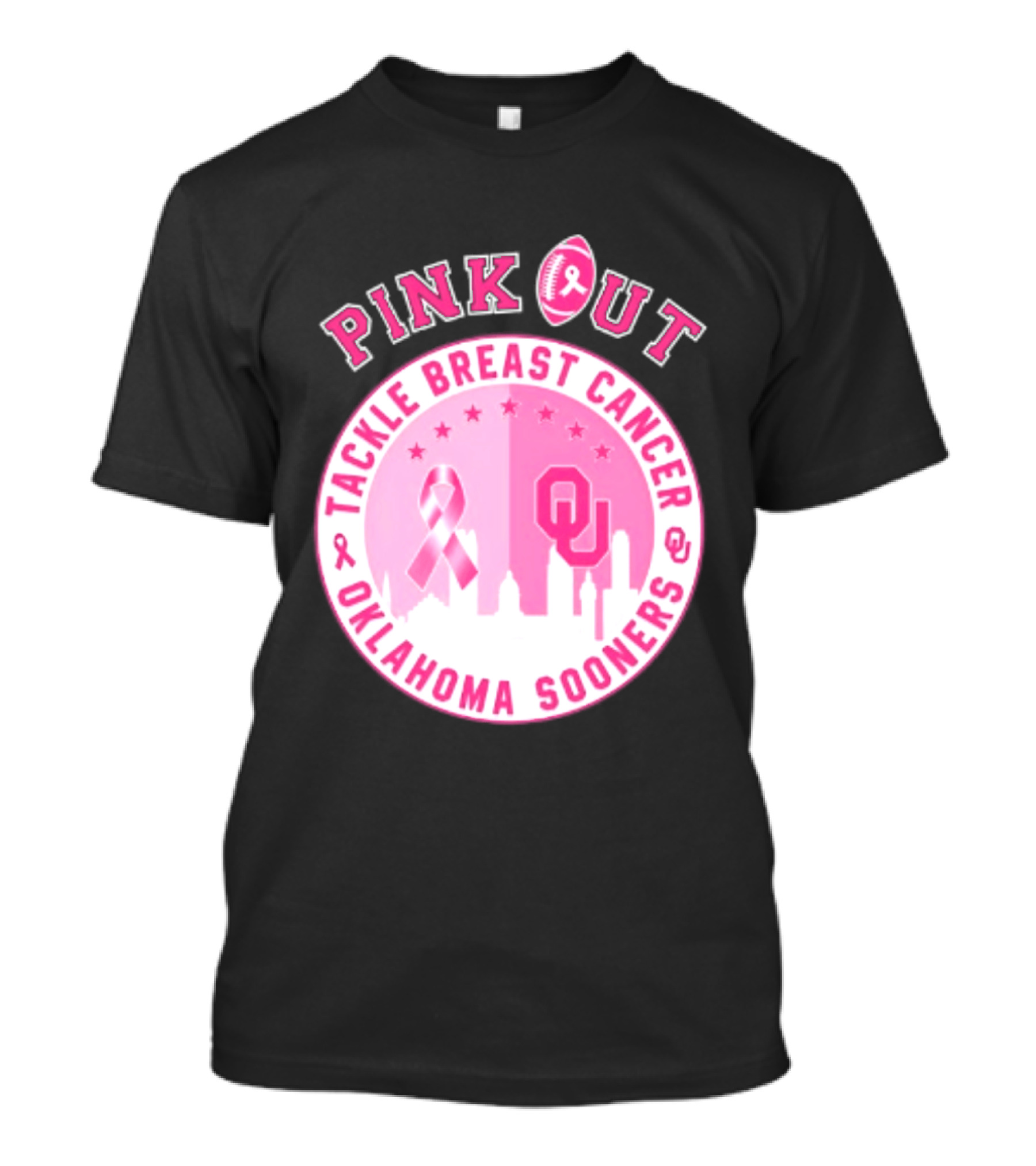 Oklahoma Sooners Pink Out Tackle Breast Cancer Football NCAA T-Shirt